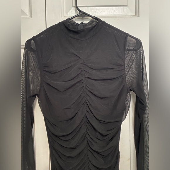 Nasty Gal 🖤 Sheer Mesh Dress, Size 8, black - Picture 6 of 9